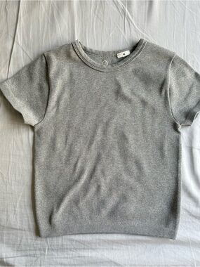 Hollister Light Gray Ribbed Short Sleeve Top